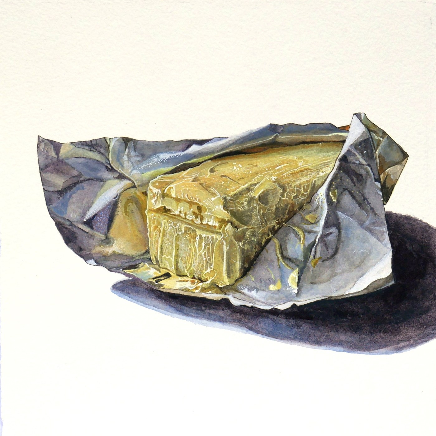 Hyperrealist watercolor painting titled Butter by Wesley Ketcher